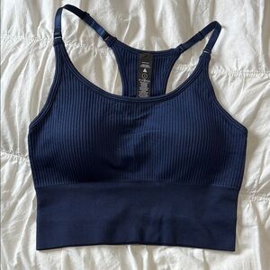 Balance Athletica Blue Ribbed Sports Bra